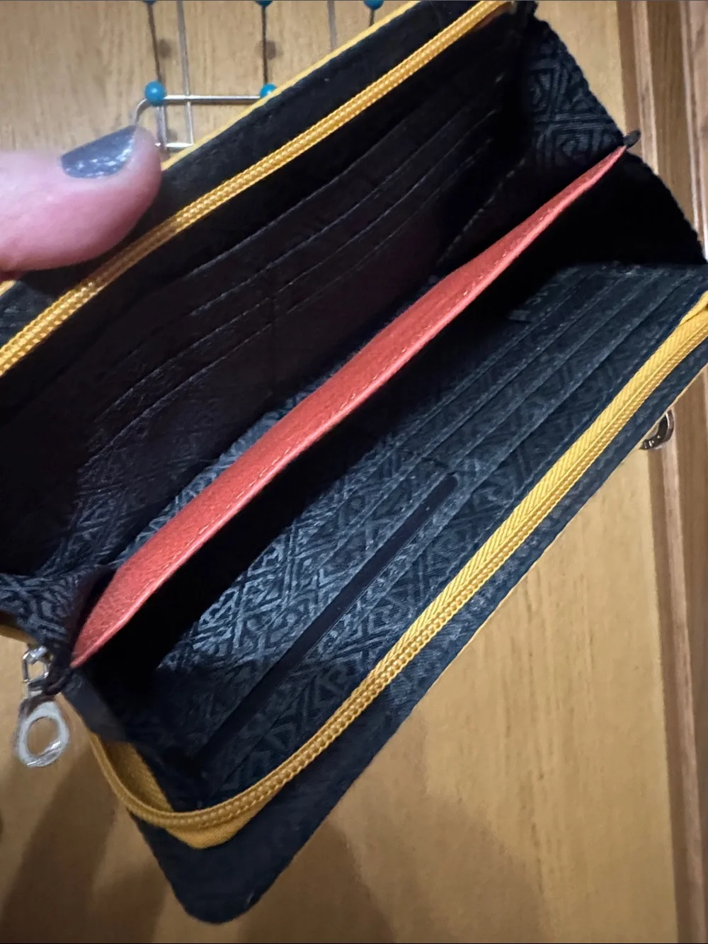 Blue Elephant Zip Wallet with Geometric Print - Picture 5 of 5